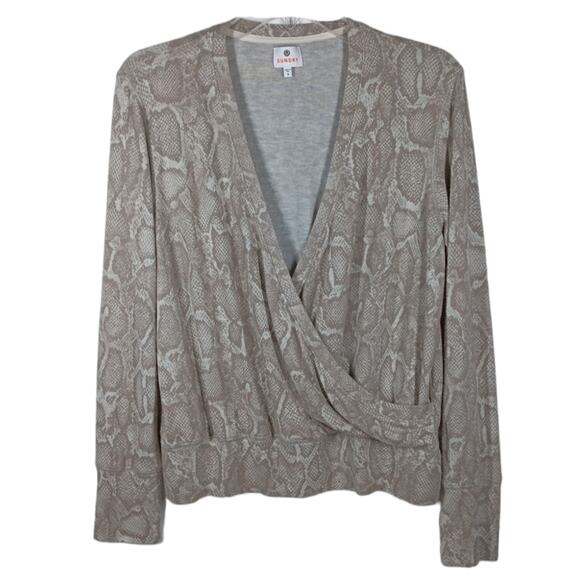 Sundry Snake Print Wrap Sweater size Large (3) - Picture 1 of 8